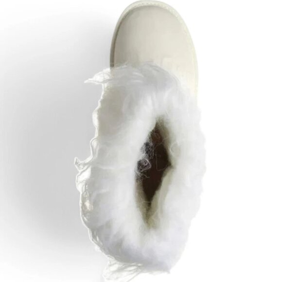 Bearpaw Boo White Shearling Wool Line Curly Lamb Fur Mongolian Sherpa Boots 7 - Picture 4 of 7